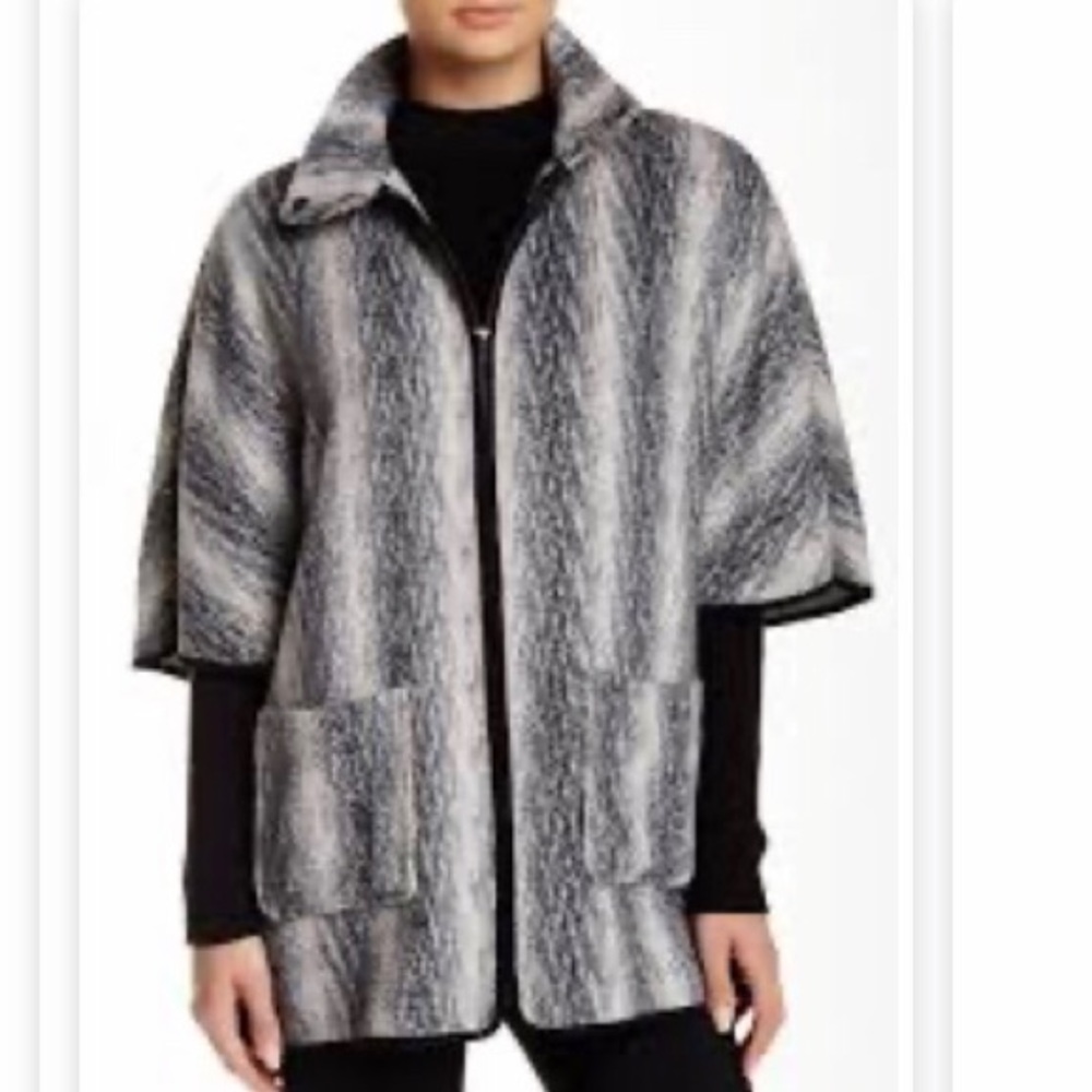 Ro & De Soft Brushed Poncho Sleeve Cape